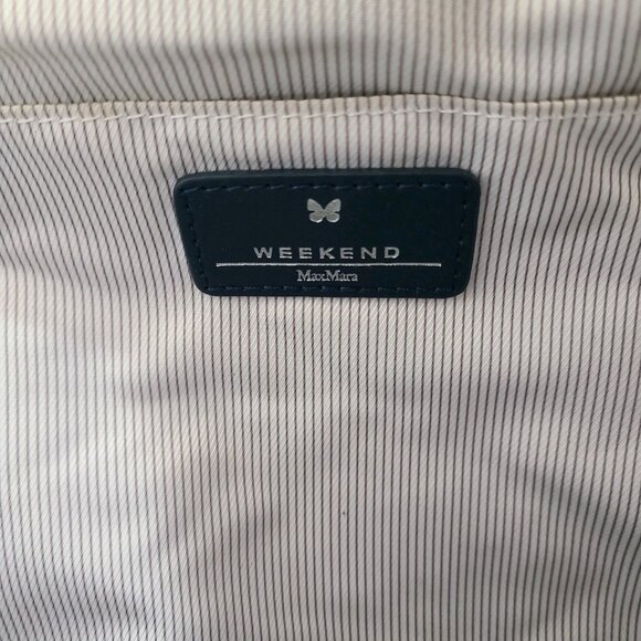 WEEKEND MaxMara Pasticcino Knit Kiss Lock 2-Way Shoulder Bag Blue Navy - Picture 4 of 10